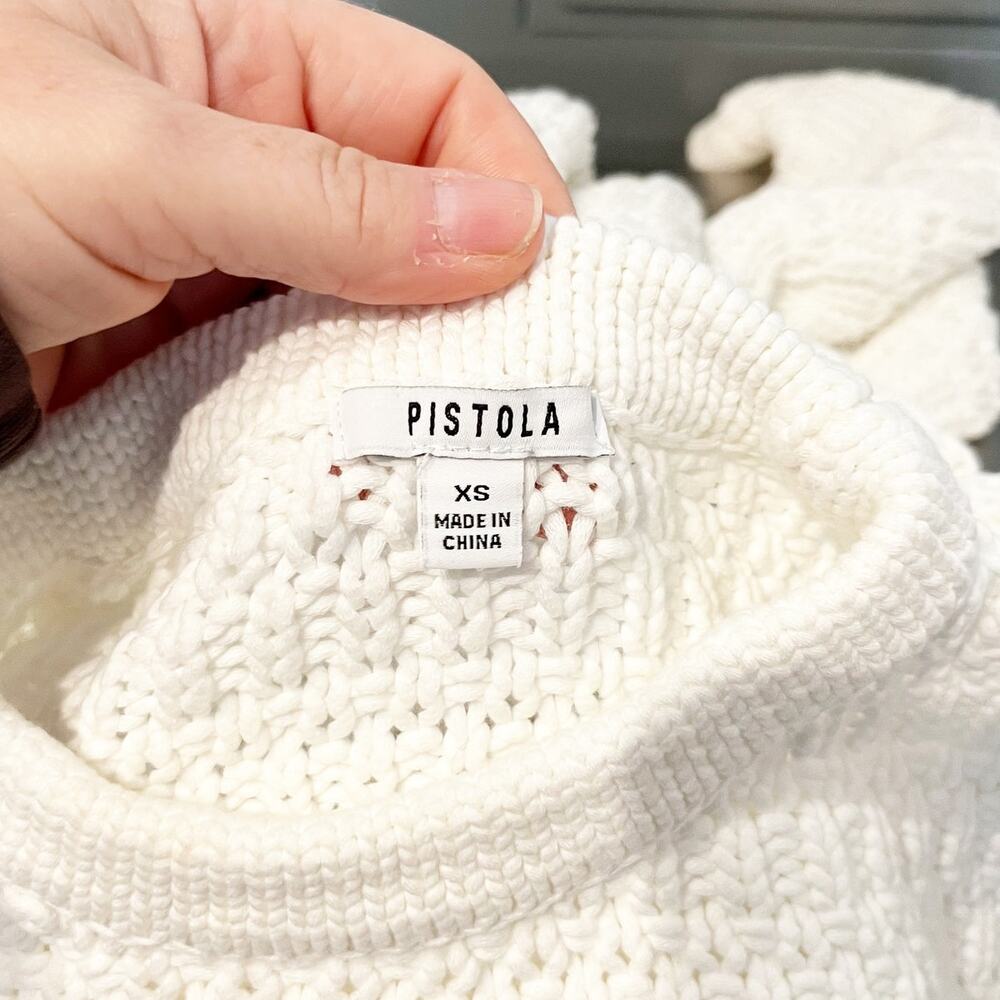Pistola Katya Long Sleeve Crewneck Pullover Sweater Le Blanc White XS - Picture 4 of 6